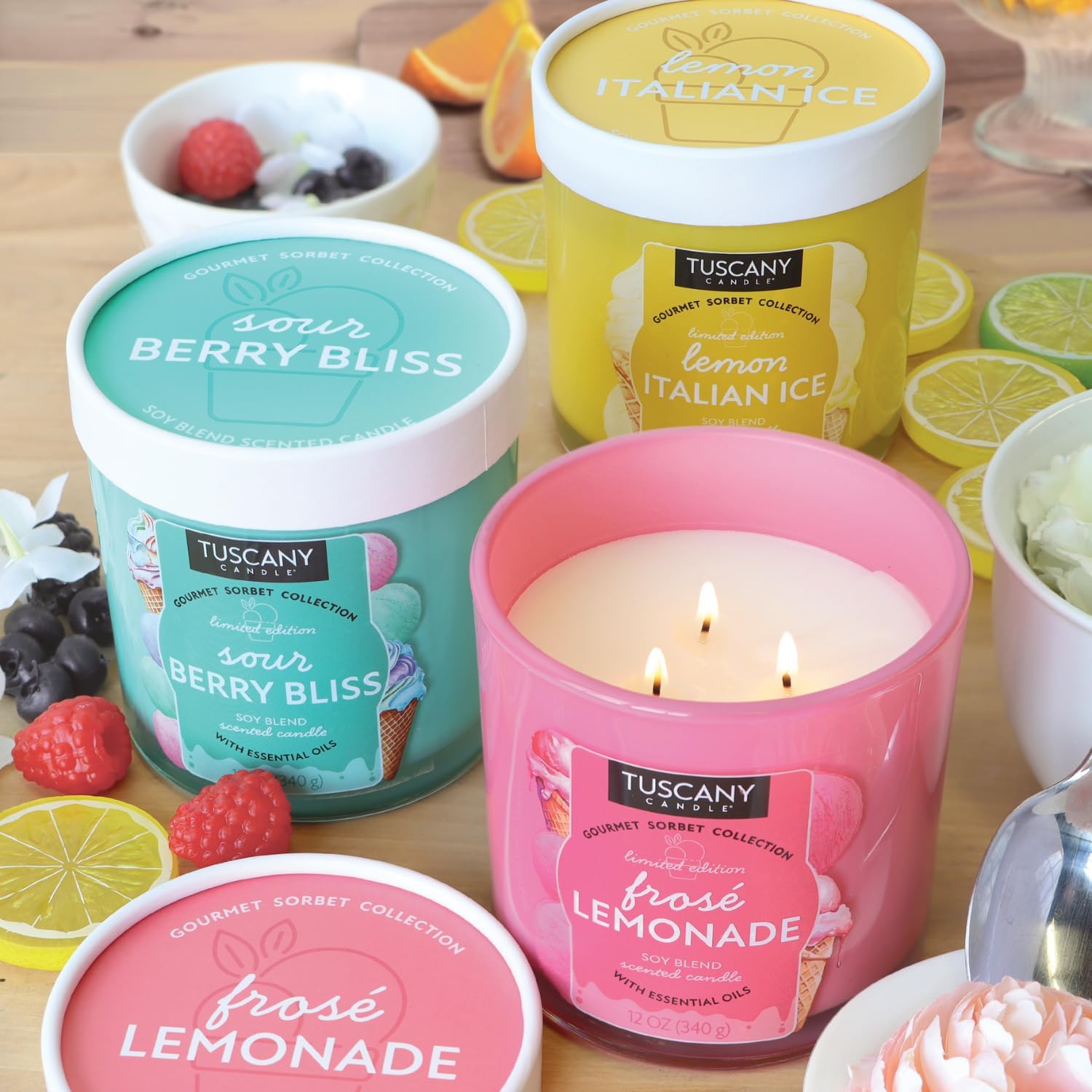 Tuscany Candle Lemon Italian Ice: Citron & Vanilla Scented Summer Candle, 12 oz — Gourmet Sorbet Collection - Image 3