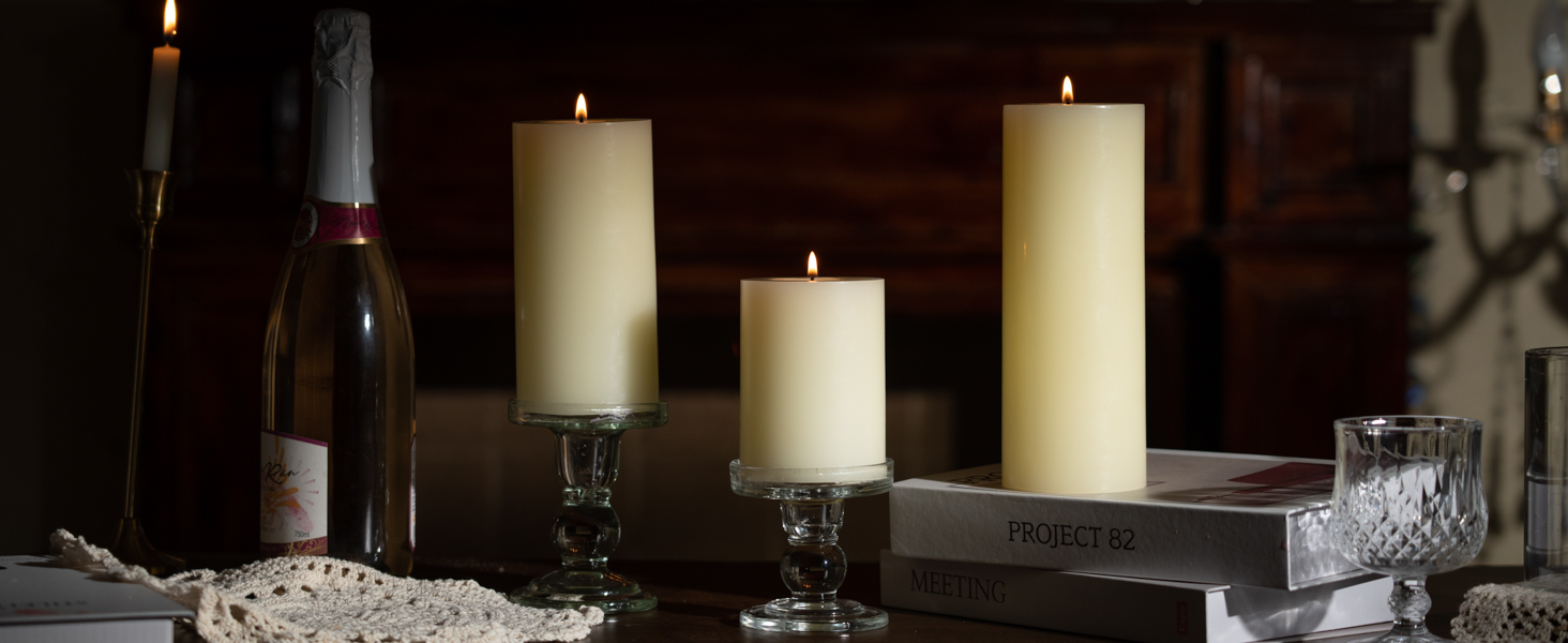ivory pillar candles