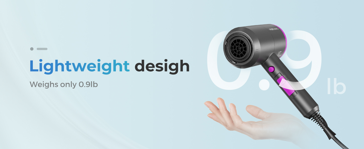 SHRATE Lightweight Ionic Hair Dryer with Diffuser