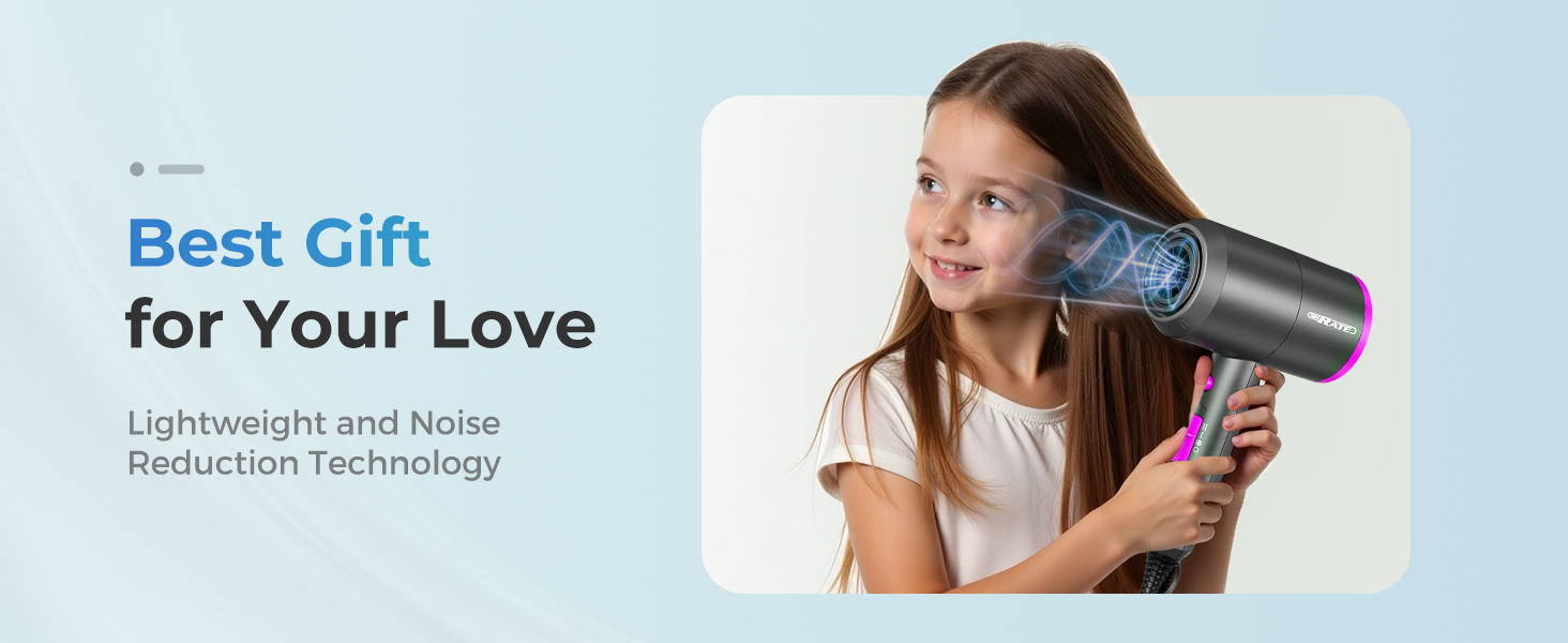 SHRATE Lightweight Ionic Hair Dryer with Diffuser