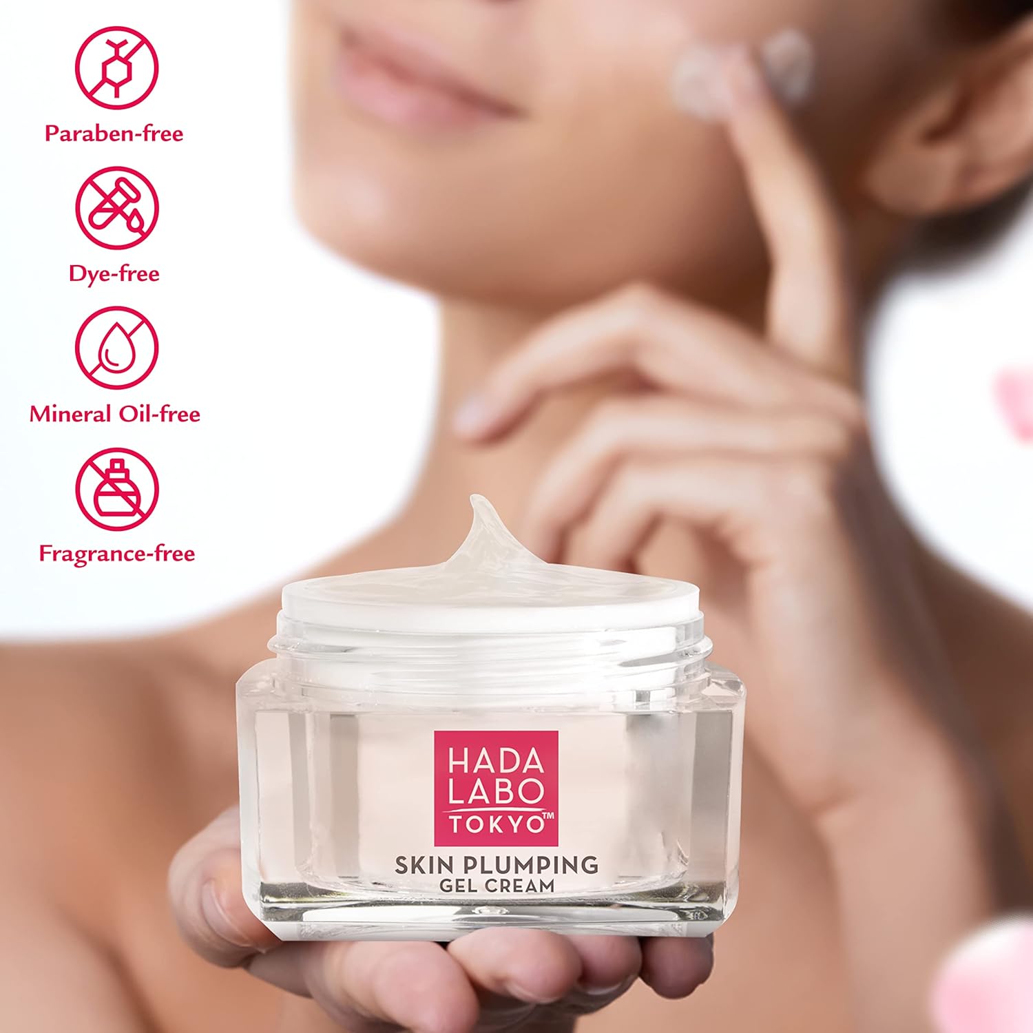 Hada Labo Tokyo Plumping Gel Cream Facial Moisturizer 1.76 oz with Super Hyaluronic Acid Ceramides Collagen - Image 6