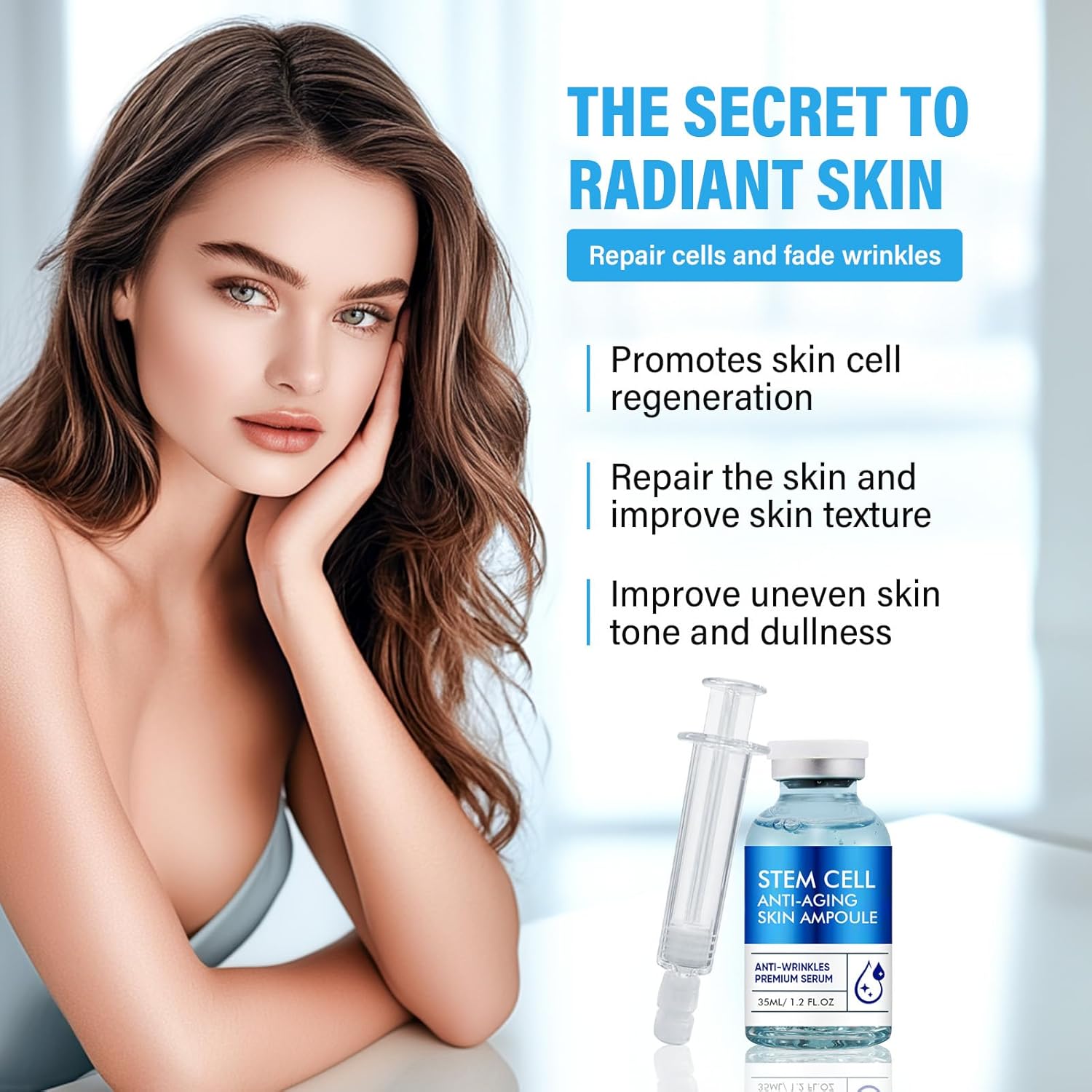 Stem Cell Anti-Aging Serum - Firm, Hydrate, and Renew Your Skin for a Youthful Glow,Strengthens and Moisturises Skin, Micro needling Serum Use with and without Micro Needling - Image 3