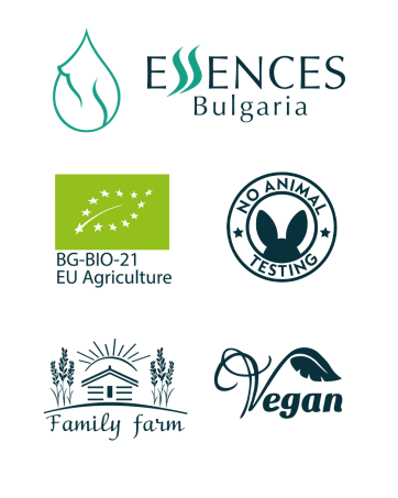 Organic, Cruelty free, Family farm and Vegan icons