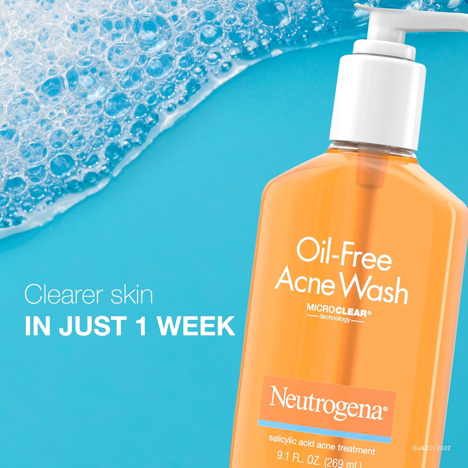 Neutrogena Oil-Free Acne Fighting Facial Cleanser, 2% Salicylic Acid Acne Treatment, Daily Oil-Free Acne Face Wash for Acne-Prone Skin with Salicylic Acid, 9.1 fl. oz - Image 4