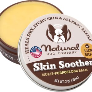 Natural Dog Company Skin Soother, 2oz. Tin, Allergy and Itch Relief for Dogs, Supports Hot Spot Symptoms, Dog Moisturizer for Dry Skin, Dog Lotion, Ultimate Healing Balm, Dog Rash Cream