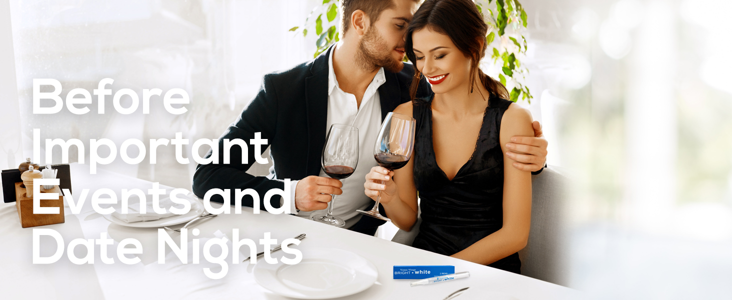 Teeth whitening pen for sensitive teeth. Apply it a day before a big event or a date night.