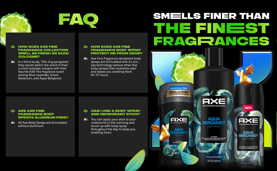AXE Aqua Bergamot Questions and Answers