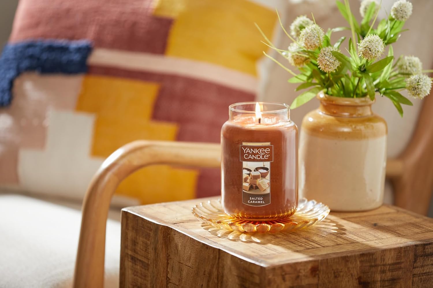 Yankee Candle Salted Caramel Scented, Classic 22oz & Bahama Breeze Scented, Classic 22oz Large Jar Single Wick Candle & MidSummer's Night Scented, Classic 22oz Large Jar Single Wick Candle - Image 3