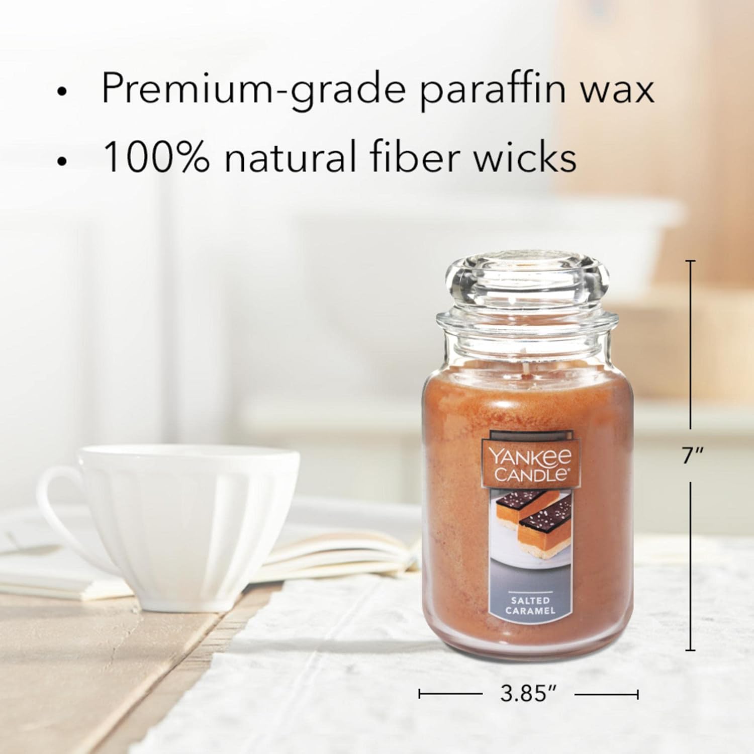 Yankee Candle Salted Caramel Scented, Classic 22oz & Bahama Breeze Scented, Classic 22oz Large Jar Single Wick Candle & MidSummer's Night Scented, Classic 22oz Large Jar Single Wick Candle - Image 4