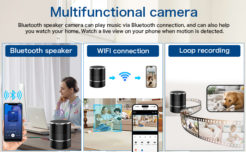 Security WiFi Camera in Bluetooth Speaker