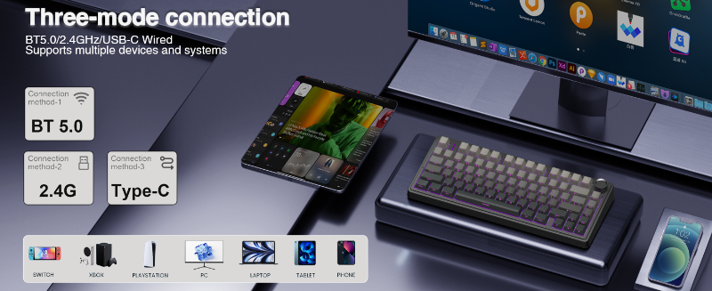 AULA F75 Pro Wireless Mechanical Keyboard Image 4