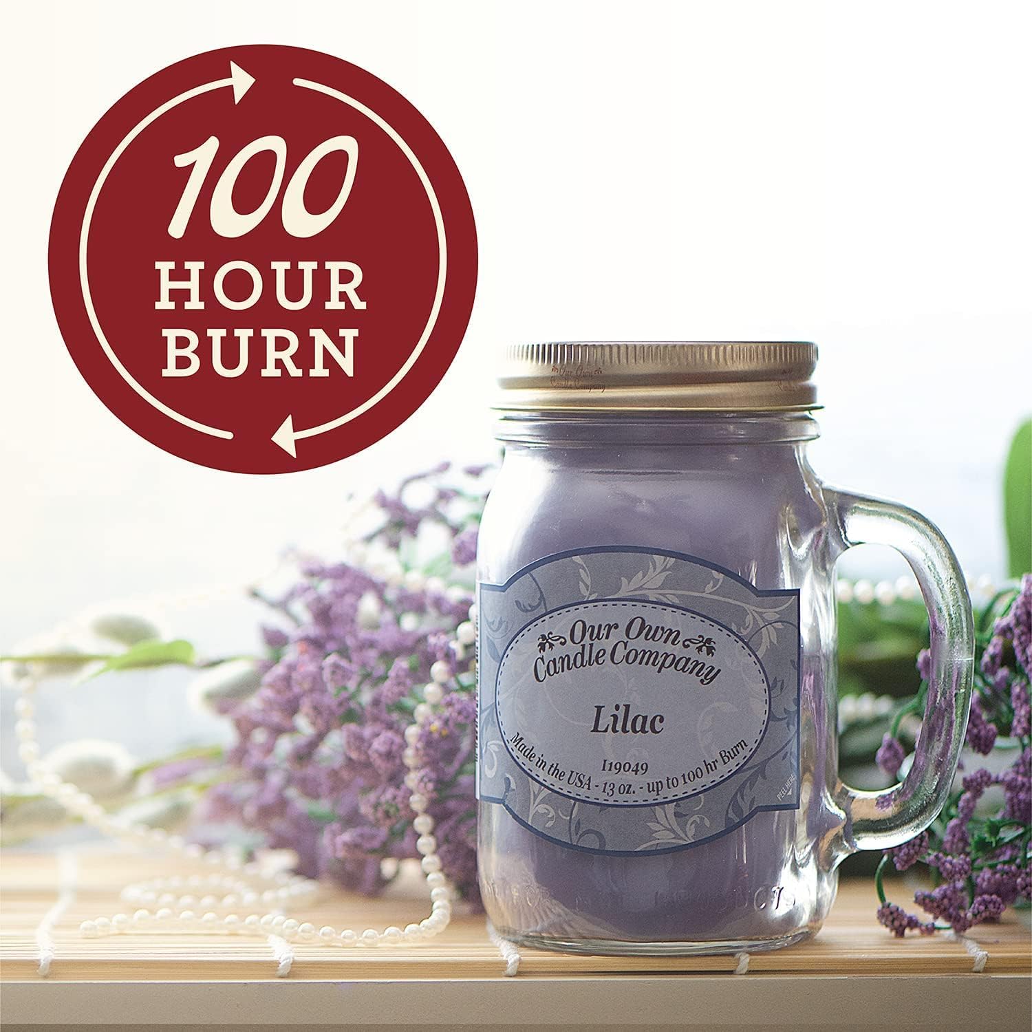 Our Own Candle Company Caramel Pecan Scented Mason Jar Candle, 100 Hour Burn Time - 13 Ounces - Image 2
