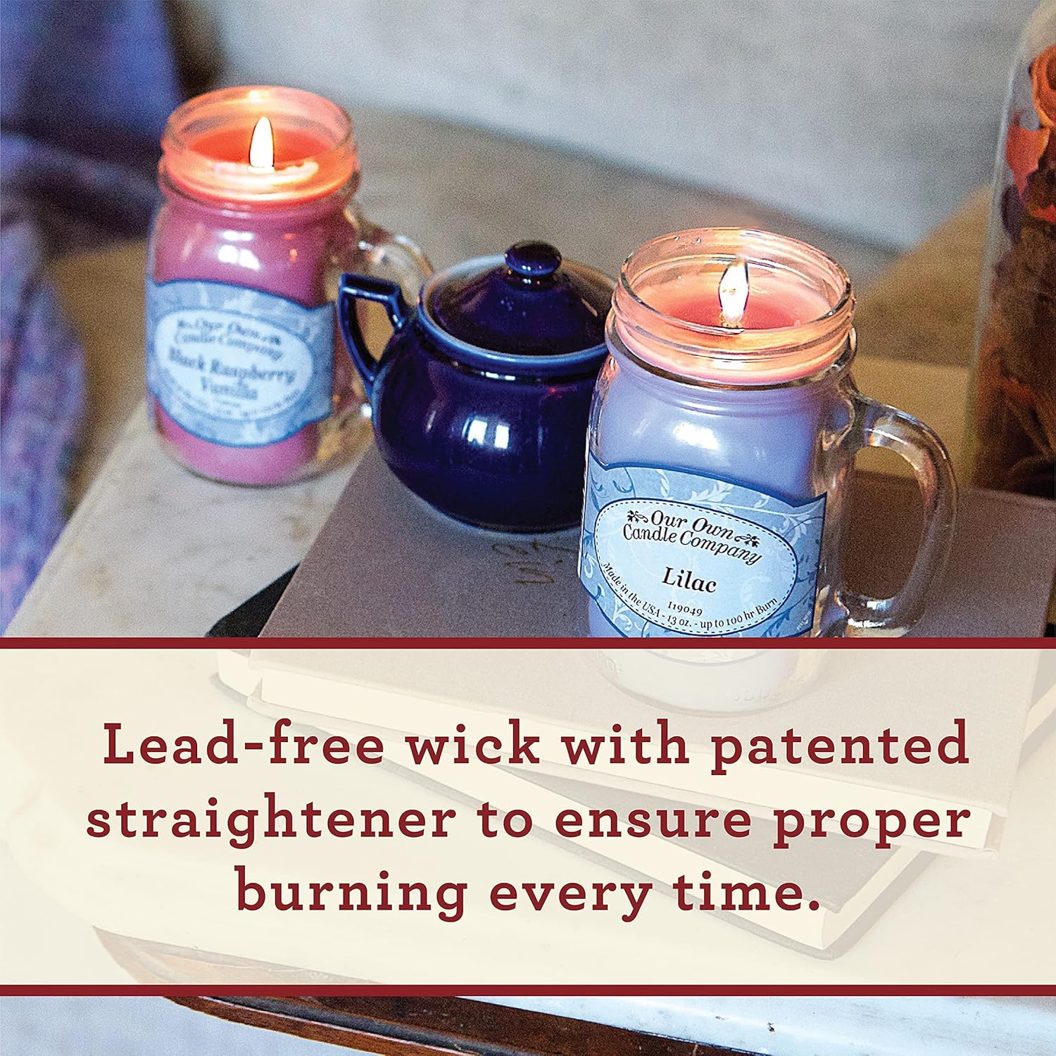 Our Own Candle Company Caramel Pecan Scented Mason Jar Candle, 100 Hour Burn Time - 13 Ounces - Image 4