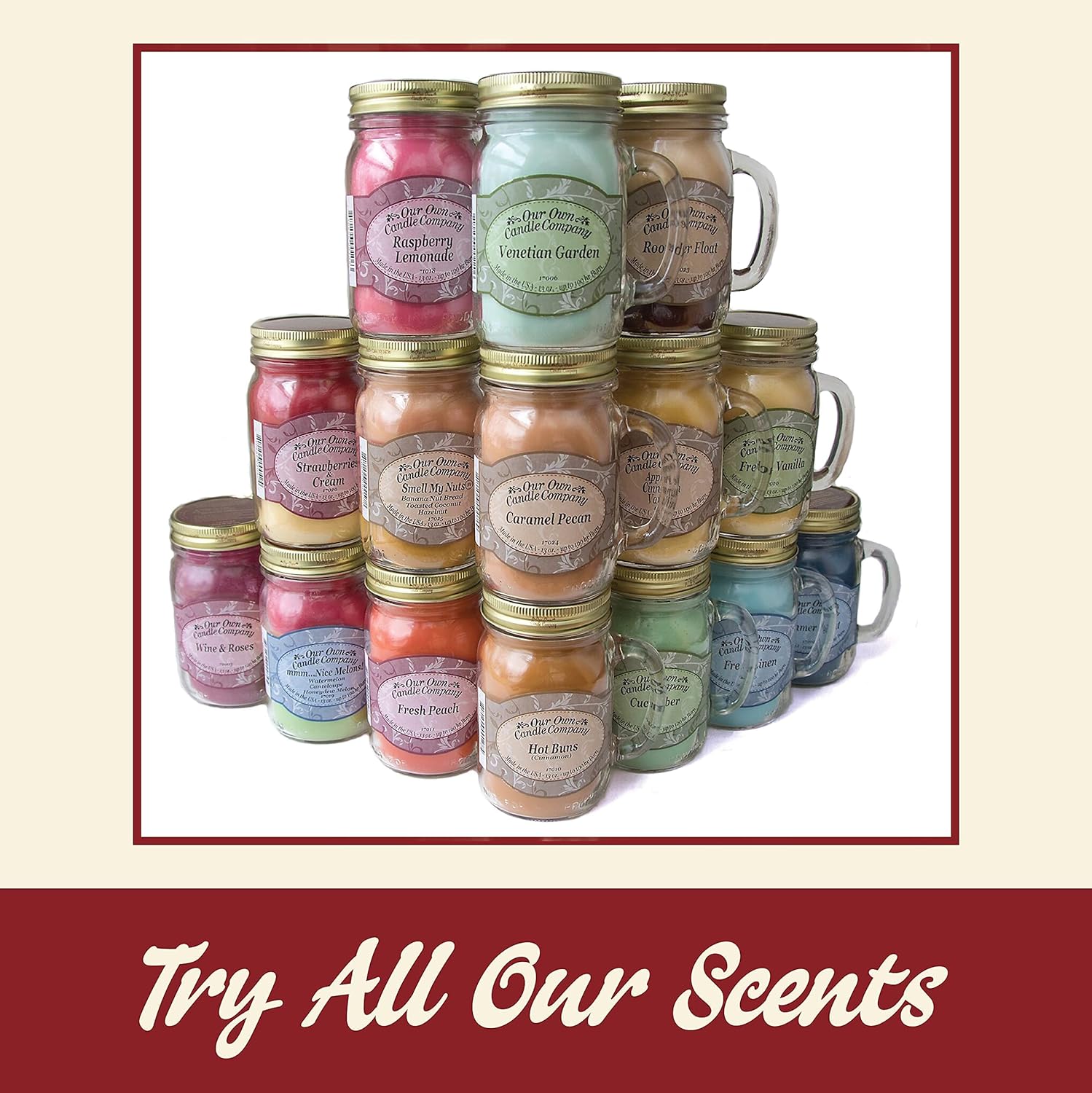Our Own Candle Company Caramel Pecan Scented Mason Jar Candle, 100 Hour Burn Time - 13 Ounces - Image 6