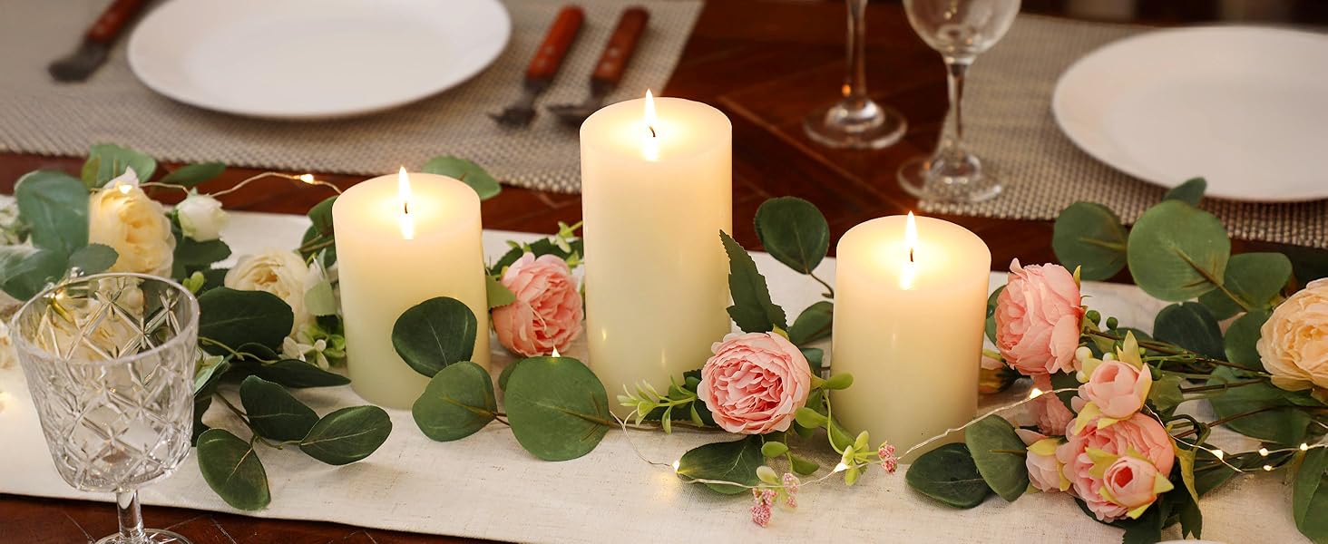 Dinner Table Decor Pillar Candle
