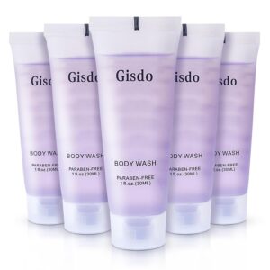 Travel Size Body Wash Bulk (1 fl oz, 50 Pack), Refreshing Hotel Body Wash, Mini and Small Size Shower Gel, Guest Hotel Toiletries in Bulk