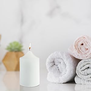 white candles, spa candles, wedding candles, valentines day decorations candle, 3x4 pillar candles