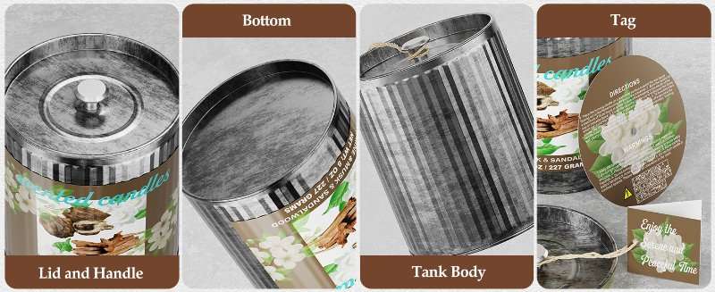 Scented candle Product packaging details