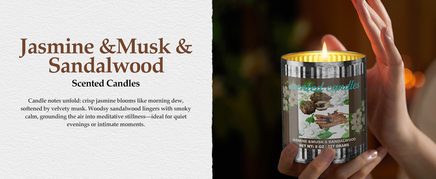 Jasmine&Musk&Sandalwood Aromatherapy candles