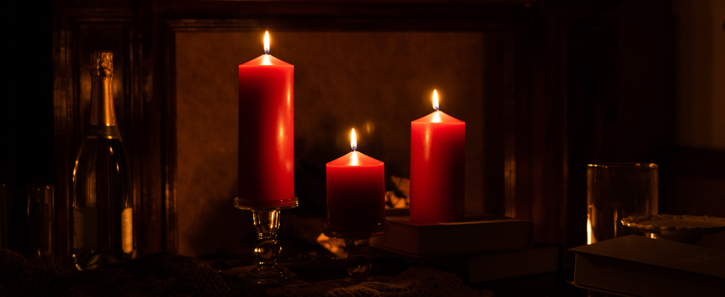 MOZEAL Red Pillar Candles