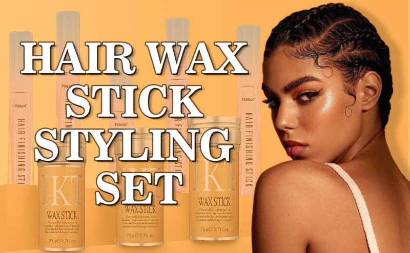 Hair wax stick in use