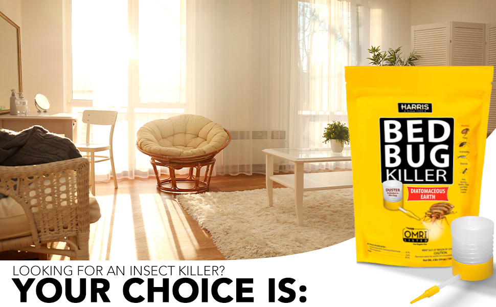 HARRIS Bed Bug Killer Diatomaceous Earth Duster
