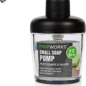 PrepWorks Soap Pump, 9 Ounce – Multicolor, Stylish and Convenient Soap Dispenser for Kitchen or Bathroom