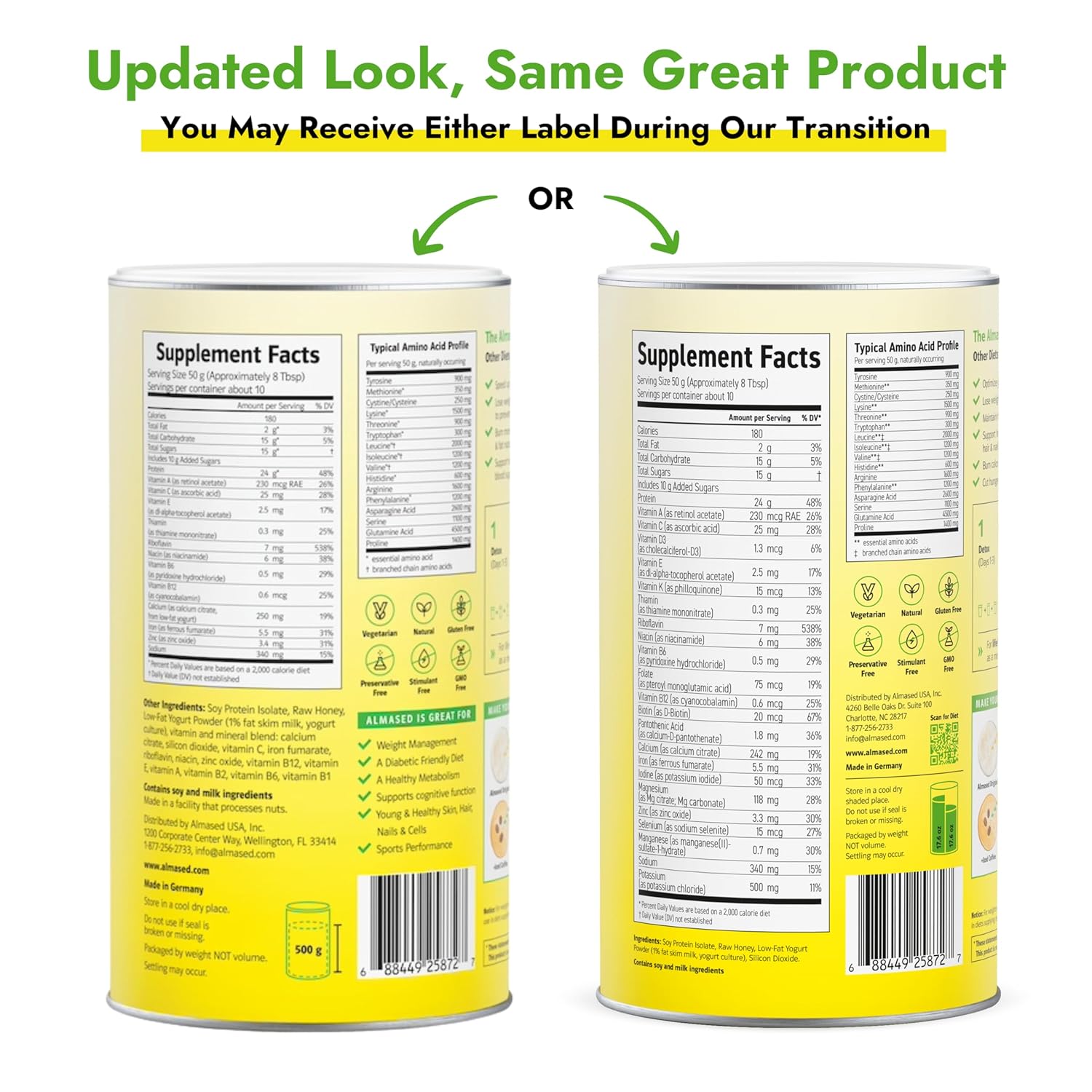 Almased Protein Powder for Weight Loss Kit for Men & Women, Natural Meal Replacement Shake for Weight Loss, Supplement, 24 Grams of Protein Per Serving (Original Flavor, 2 Cans @ 17.6 oz ea + Shaker Bottle + Scoop) - Image 10