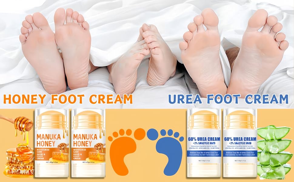 2Pcs Foot Cream for Dry Cracked Foot and Hand, Hydrating Foot Cream Balm