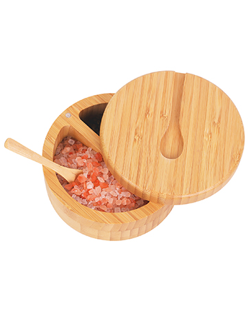 HTB Bamboo Salt Cellar with Mini Spoon