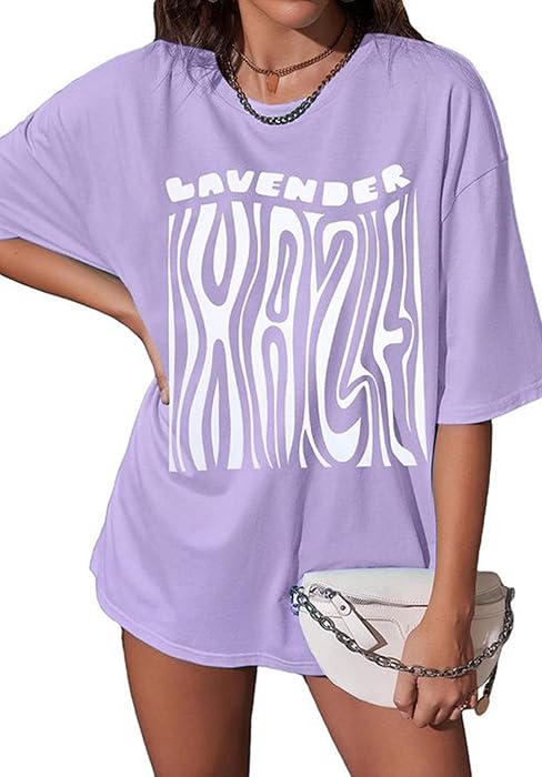 women half sleeve oversized graphic tee shirt