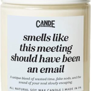CE CRAFT - Smells Like This Meeting Email Candle - Lavender Vanilla Scented Jar Candle - Funny Gifts for Women, Men, Coworker Going Away Gift - Made in USA