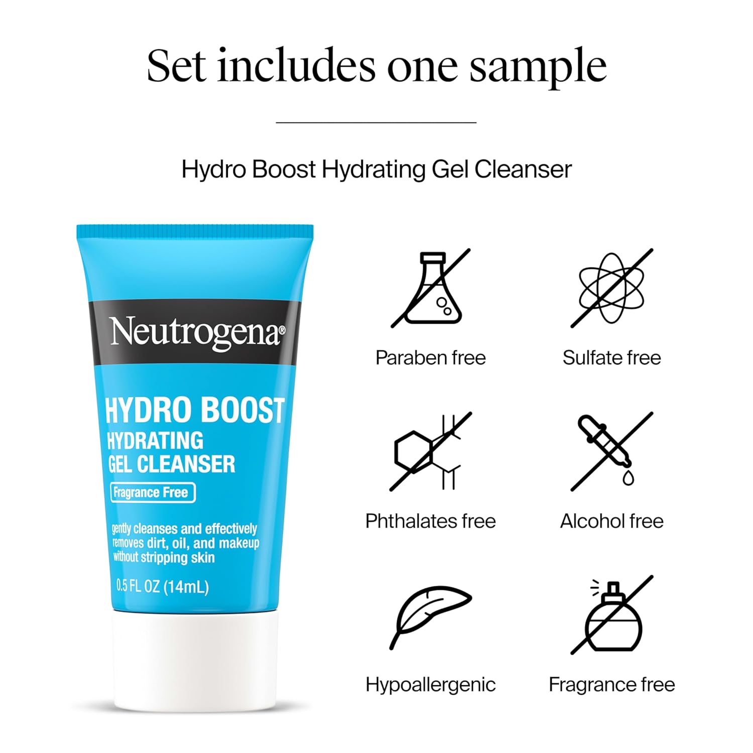 Neutrogena Hydro Boost Water Gel, Hyaluronic Acid Facial Moisturizer for Normal to Oily Skin, Hydrating Face Moisturizer, 1.7 fl. oz + Trial Size Hydro Boost Facial Cleanser, 0.5 fl. oz - Image 7