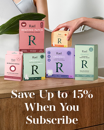 save up to 15% rael period products