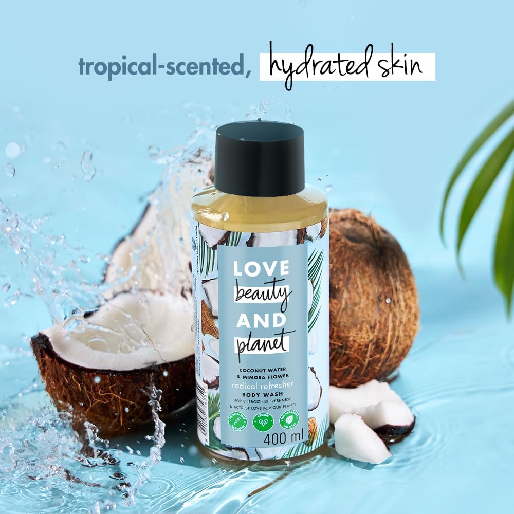 L.ove Bea.uty & Pla.net Coconut Water & Mimosa Flower Hydrating Body WashINatural Shower Gel for Soft Skin,200ml - Image 2