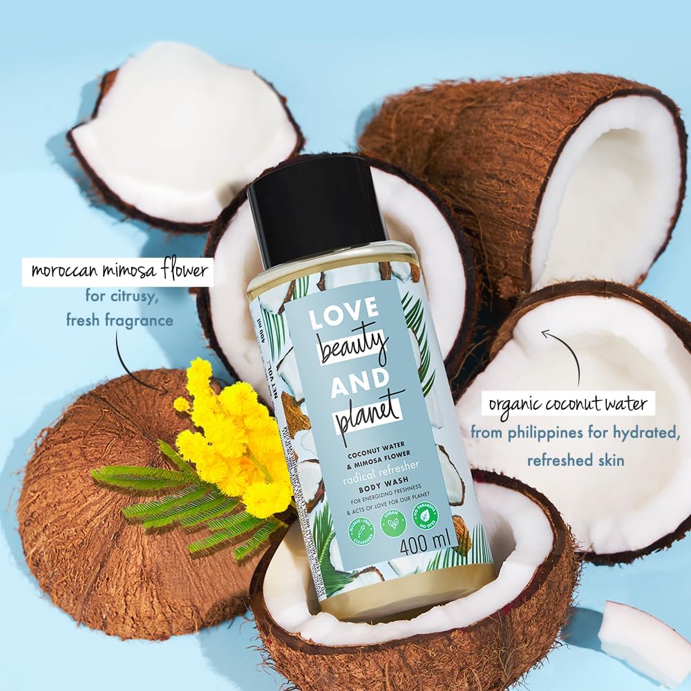 L.ove Bea.uty & Pla.net Coconut Water & Mimosa Flower Hydrating Body WashINatural Shower Gel for Soft Skin,200ml - Image 3