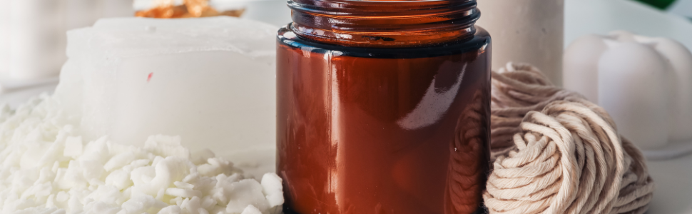 Candle jar with wicks and wax