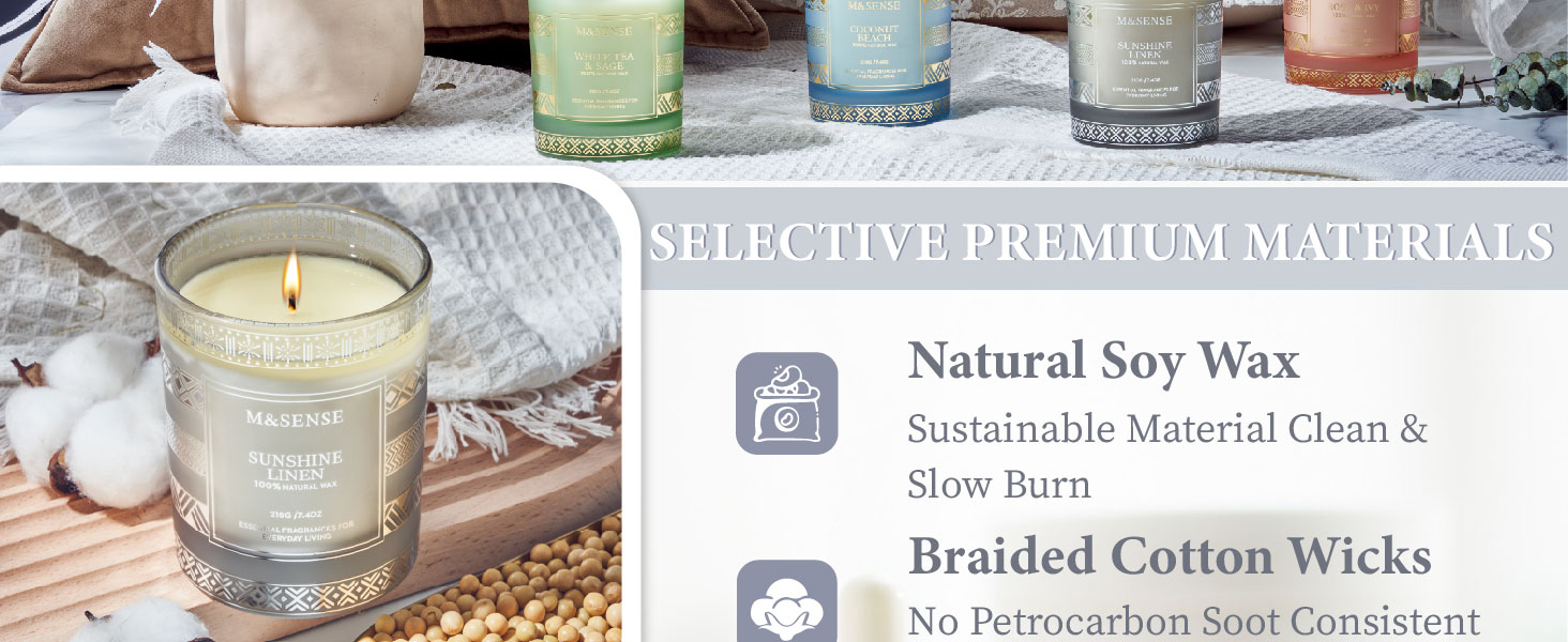 clean slow burning candles home scented cotton wicks