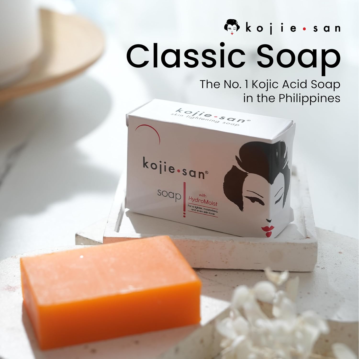 Kojie San Skincare Bundle - Facial Brightening Set with 2 Bars of Kojic Acid Soap, Face Cream & Exfoliating Face Brush - Image 2