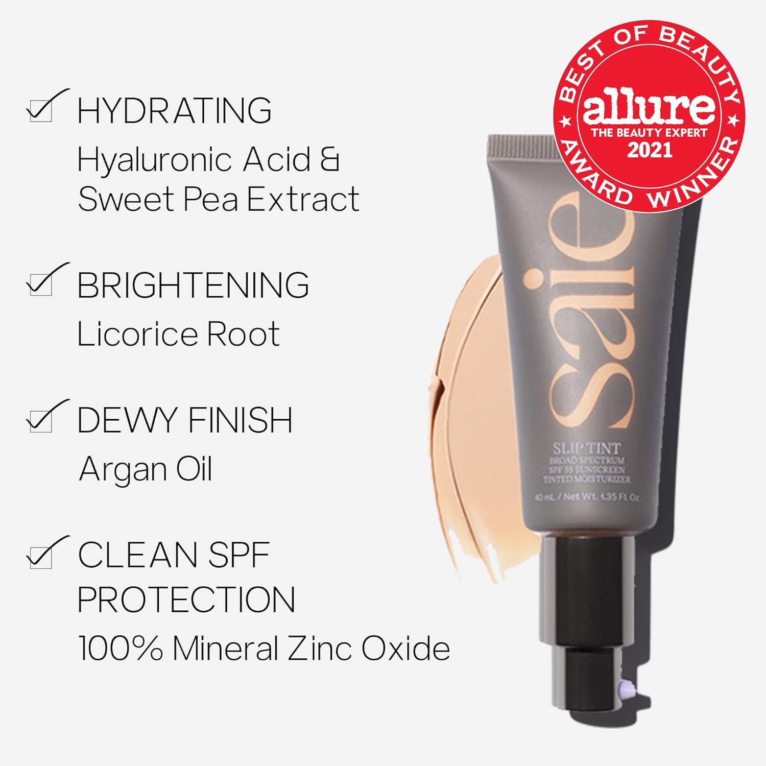 Saie Slip Tint SPF 35 Light Coverage Tinted Moisturizer Shade 3.5 1.35 oz - Image 2