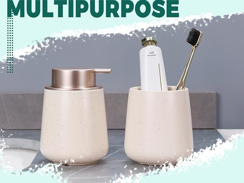 12 OZ Beige Foaming Soap Dispenser for Bathroom