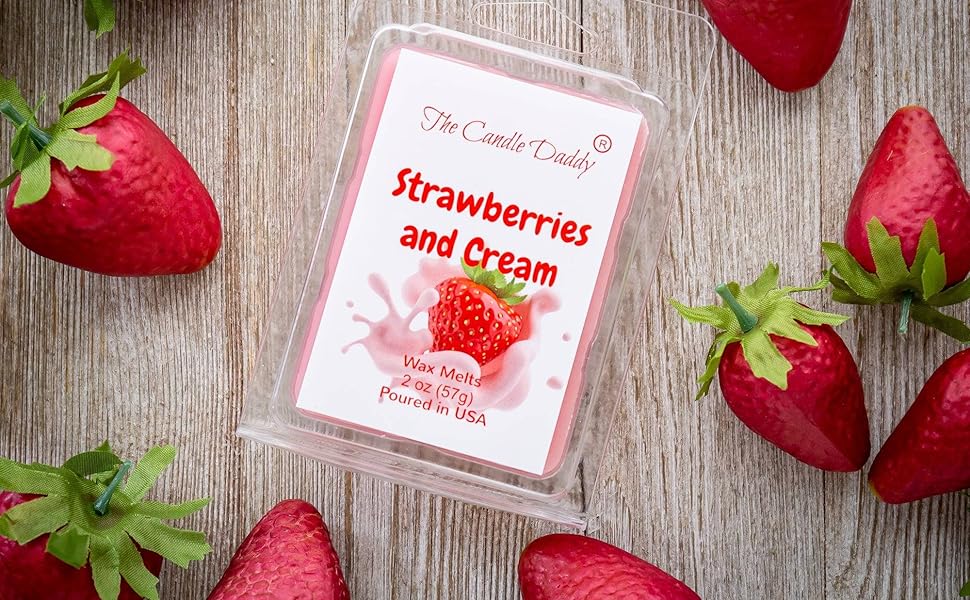 Picture of one of our Strawberries and cream wax melts