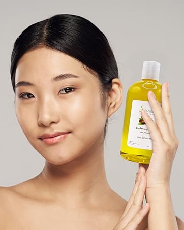 girl with jojoba oil skin hair natural golden