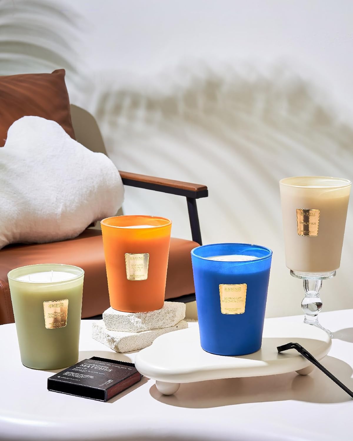 M&SENSE Extra Large Candle Creamy Vanilla Scented, 3-Wick 35oz 150H Long Lasting Candle, Natural Soy Wax Aromatherapy Candle for Stress Relief, Home Fragrance Housewarming Gifts Candle for Home Decor - Image 7