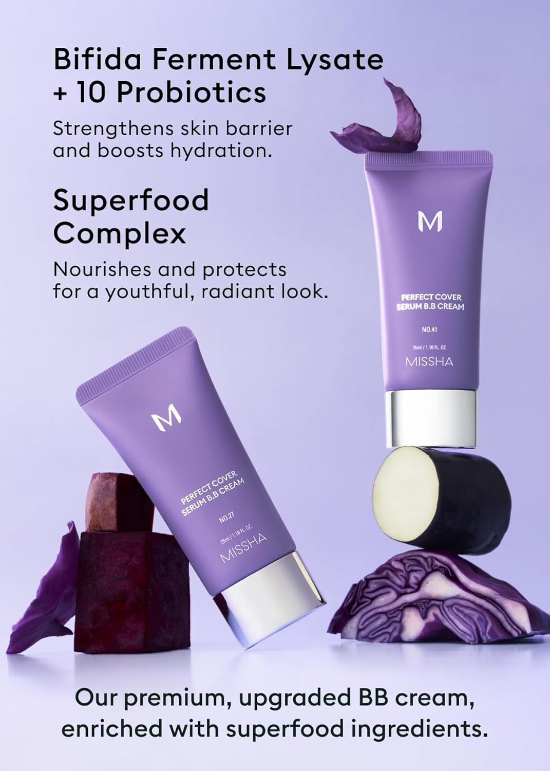 MISSHA M PERFECT COVER SERUM BB CREAM No.17 Fair- Fair with Cool Undertone, Skin Tint, Tinted Moisturizer, Skin Care Foundation Makeup, Superfood Complex, Glass Skin, Korean Makeup,1.18 Fl oz - Image 6