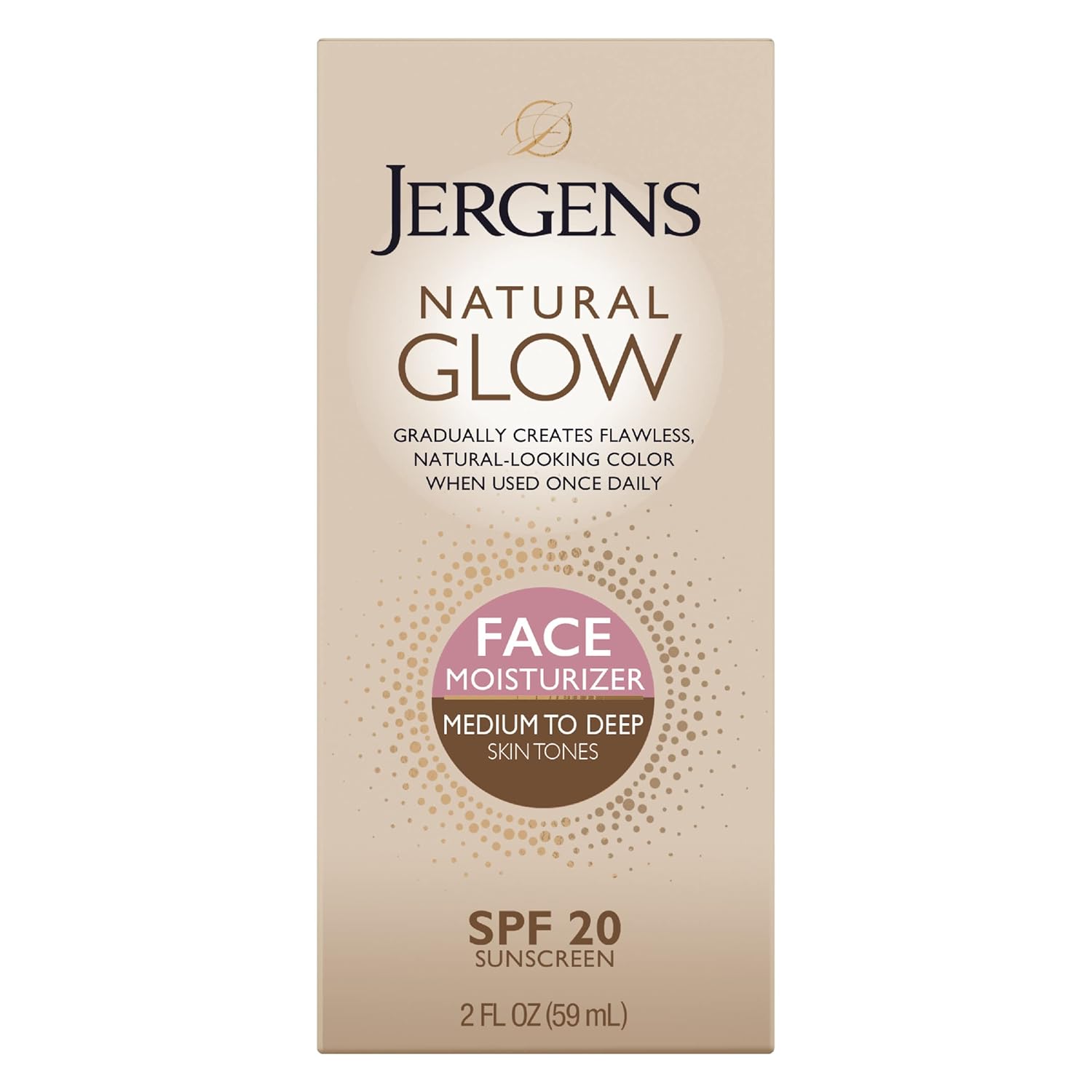 Jergens Natural Glow 8 oz Medium to Deep Skin Tone Self Tanner Face Moisturizer and In Shower Lotion - Image 2