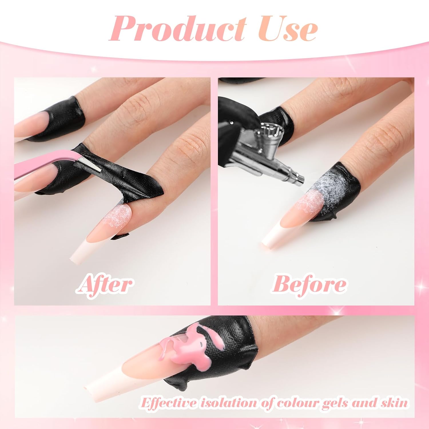 100PCS Nail Polish Protector, Gel Nail Sticker, Peel Off Barrier, UV Finger Protection, Skin Cuticle Protector Tape, U-Shaped French Tip Nail Art Accessories DIY - Image 5
