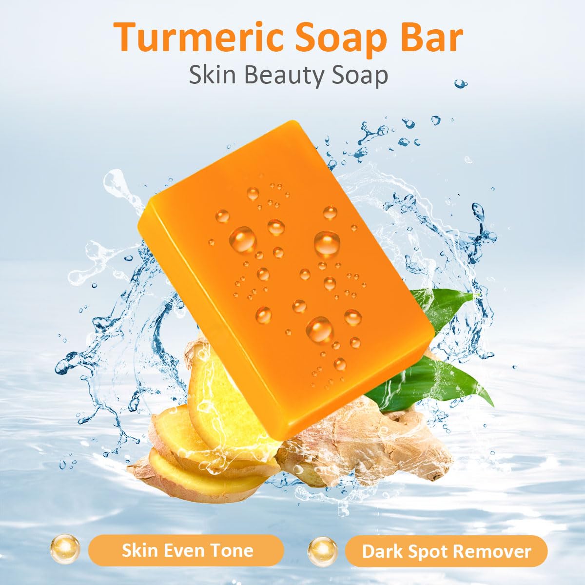 Kojic Acid Turmeric Soap Bar - Dark Spot Remover for Face Even Skin Tone, Moisturizing & Nourishing Natural Ingredients - Image 2