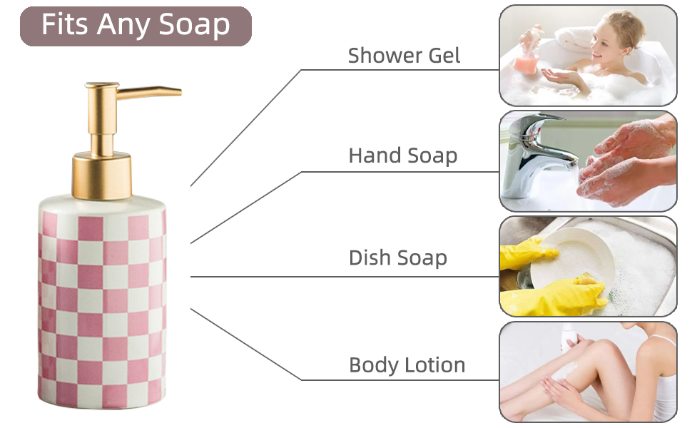 Pink soap dispenser