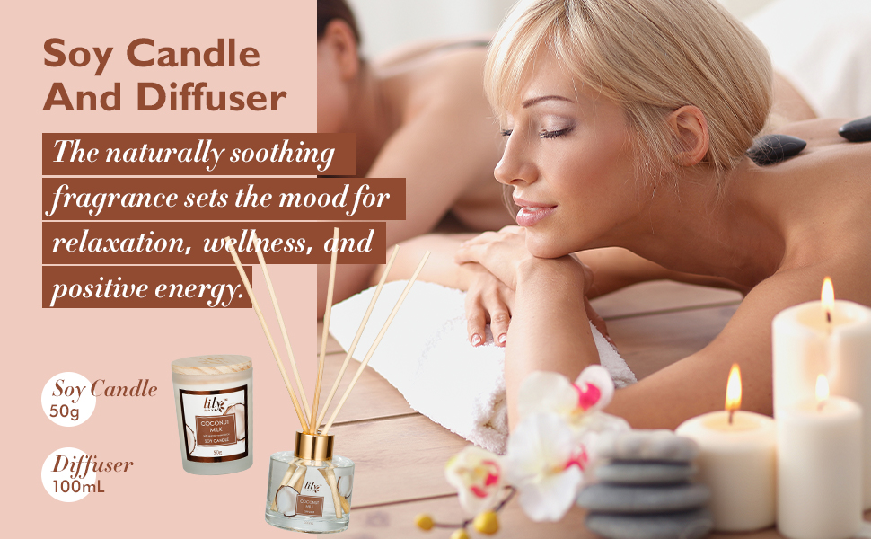 coconut diffuser and soy candle